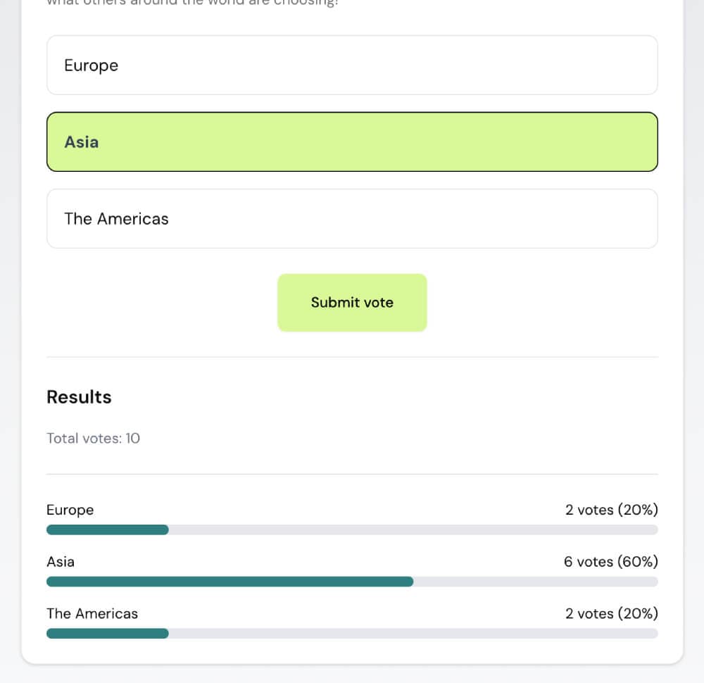 Poll results